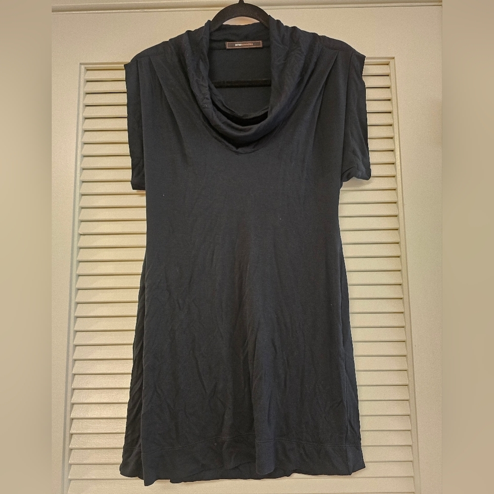 BCBGMaxAzria - Black Cowl-Neck Sleeveless Lightweight Dress
